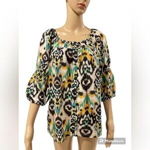 ANTHROPOLOGIE VANESSA VIRGINIA BOHO IKAT MOTIF PRINT size S